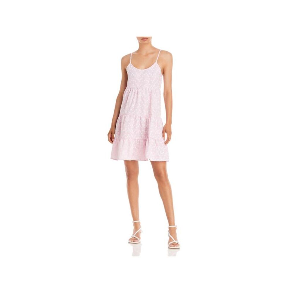 AVA & ESME Womens Pink Skirt Spaghetti Strap Short Fit + Flare Dress L - Picture 3 of 4